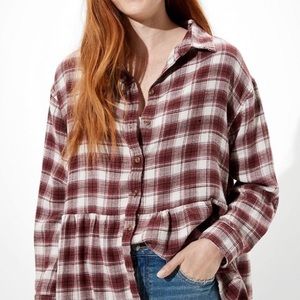 NWOT AEO Oversized Babydoll Flannel (Buy 2 Get One 50% Off)